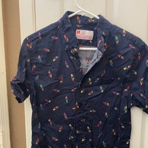 Ice cream cone button front blouse small